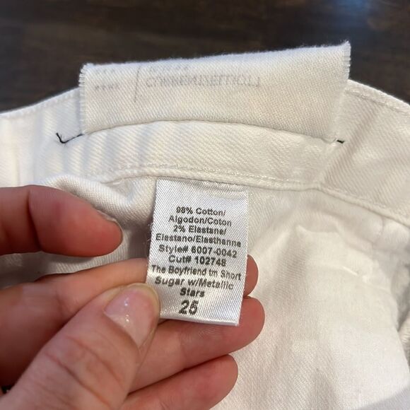 Current/Elliott The boyfriend shorts in
sugar with metallic Sz-25 - Picture 10 of 12